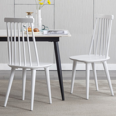 Delphina 17" Wide Mid-Century Modern Solid Wood Windsor Back Dining Chair