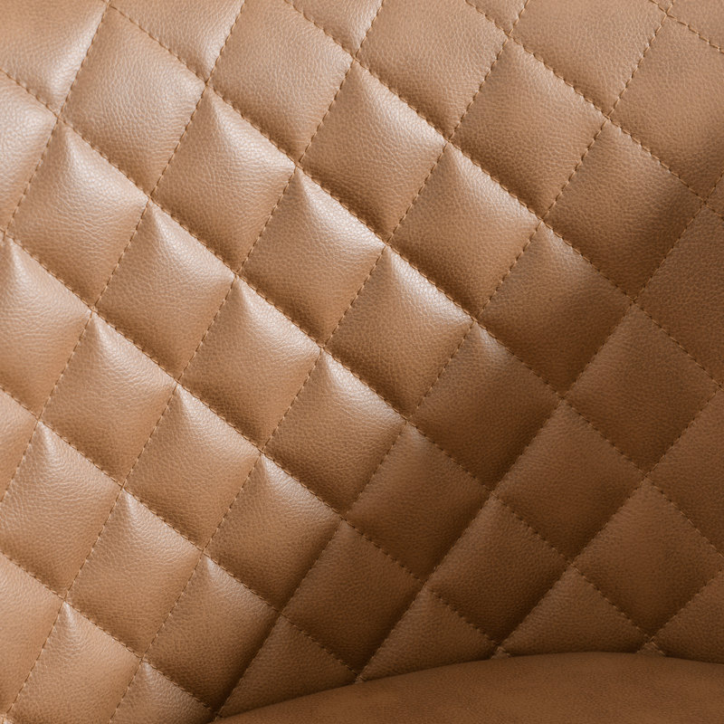 29 " Wide Tufted Faux Leather Small Barrel Bar Club Chair Set Of 2, Camel