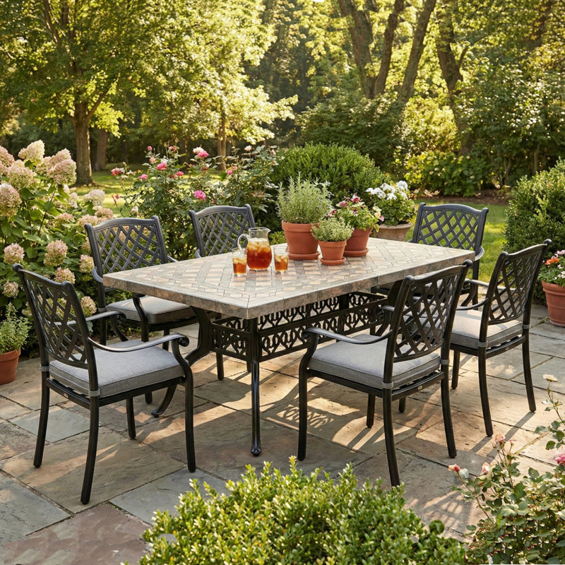 6 - Person Patio Dining Set with , Cushions Included