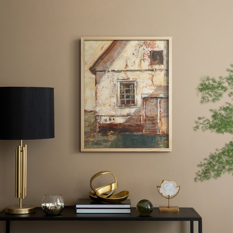Sunlit Barn II, reproduction encadrée - bois massif, H 11 po x l 9 po