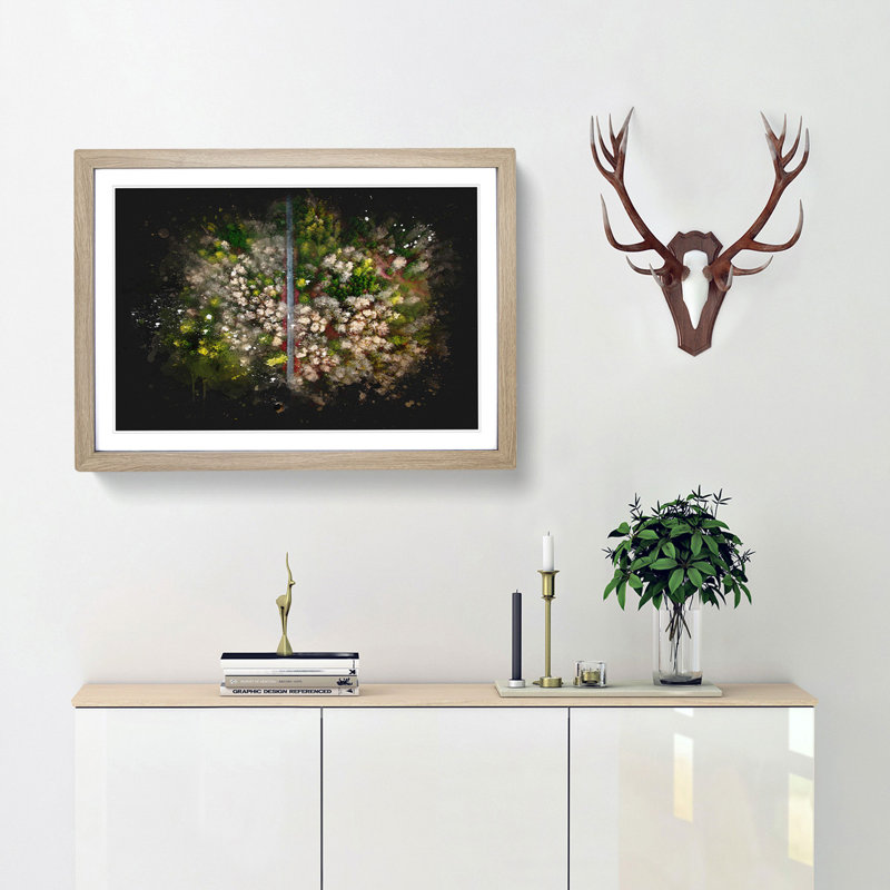 Separating The Forest - Picture Frame Graphic Art, Oak Framed, 33cm H x 45cm W x 2cm D