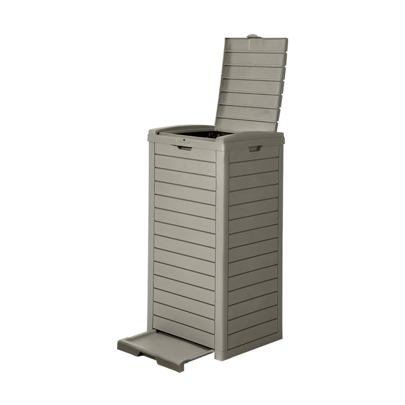 31 Gallon Recycling Bin, Light Brown