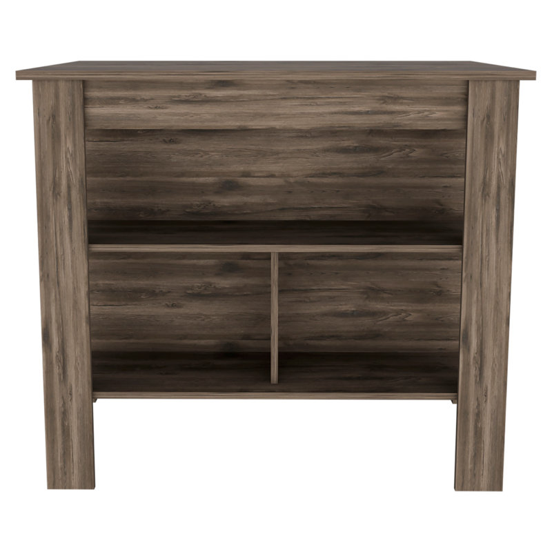 Versatile 3-Shelf Kitchen Island for Efficient Cooking and Storage, Brown