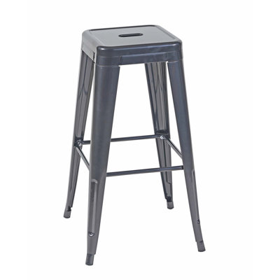 Backless Metal Bar Stools with Tool-Free Assembly and Space-Saving Design