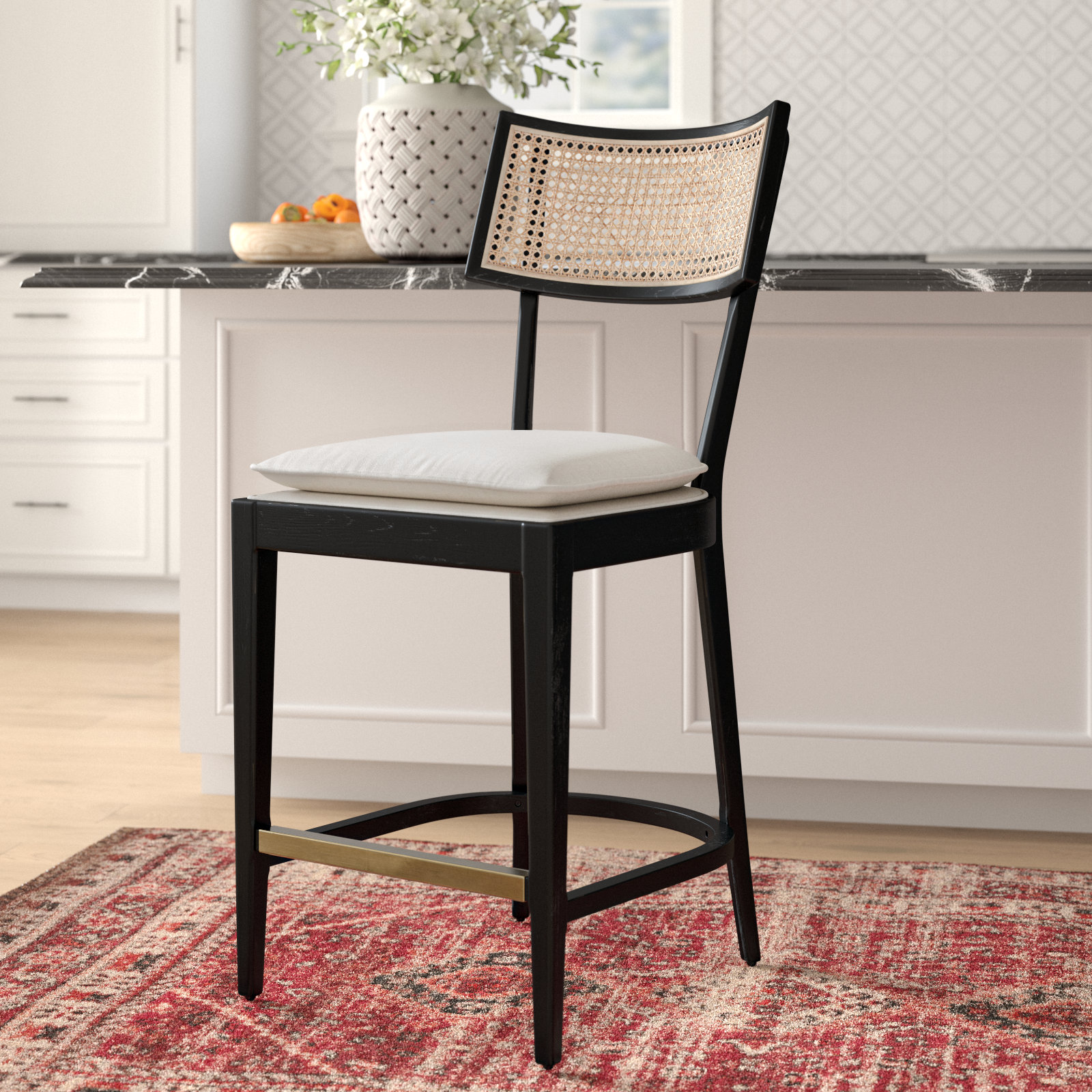 Britt Counter & Bar Stool, Cream, Counter Stool (26" Seat Height), Black
