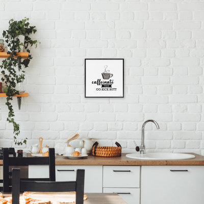 Caffeinate Then Kick Butt Framed Giclee, design by Seven Trees Design