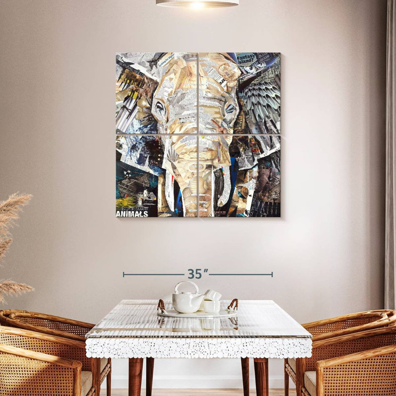 Brampt Elephants Gaze, 38" H x 38" W