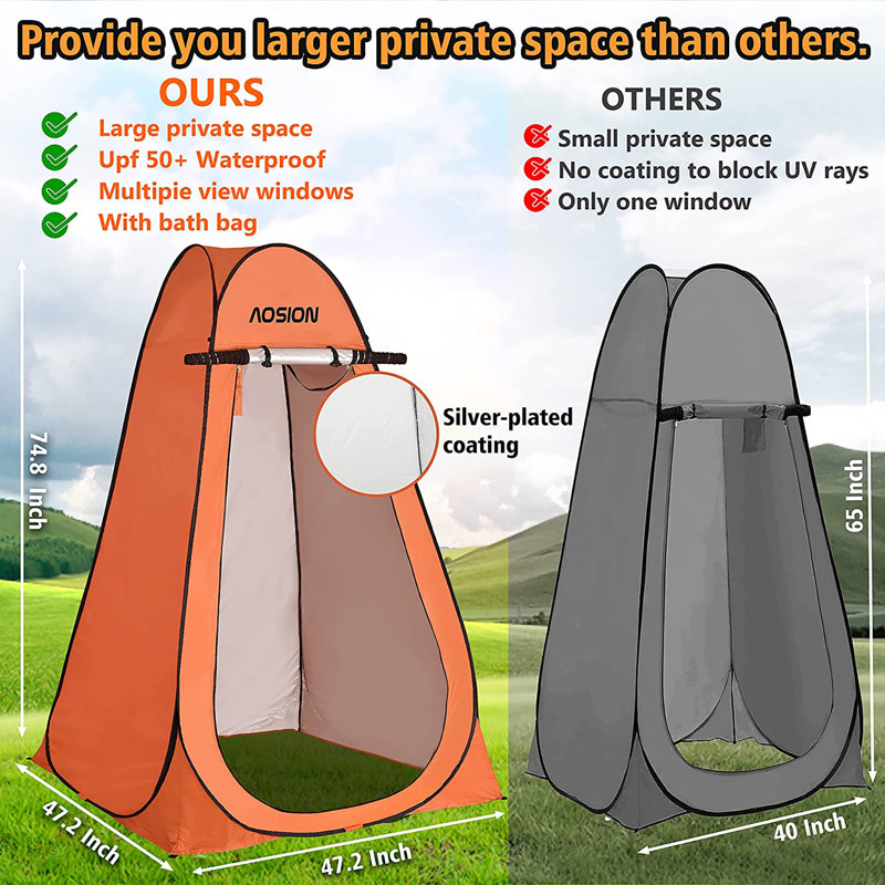 Tente de camping Pop Up, Orange