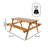 Shoreham 55" Classic Eucalyptus Wood Outdoor Picnic Table with Built-In Benches and Umbrella Hole, Teak Brown for Patio and Backyard-96428907-119308096