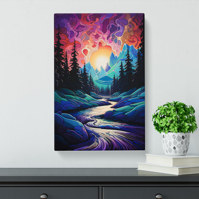 Aurora Borealis Hard Edge No.2 - Wrapped Canvas, 50cm H x 35cm W x 3cm D