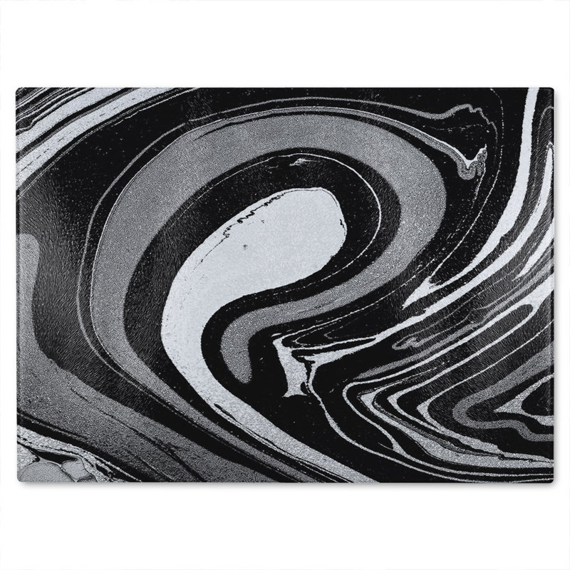 Marbled Paint Glass Chopping Board, 28cm L x 20cm W