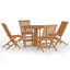 Jamaur 4 - Person Teak Solid Wood Patio Dining Set Round Table