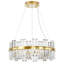 Luminaire à DEL moderne en cristal rond 23,6 po, 3 lumières à DEL à intensité variable pour vestibule de salle à manger avec télécommande