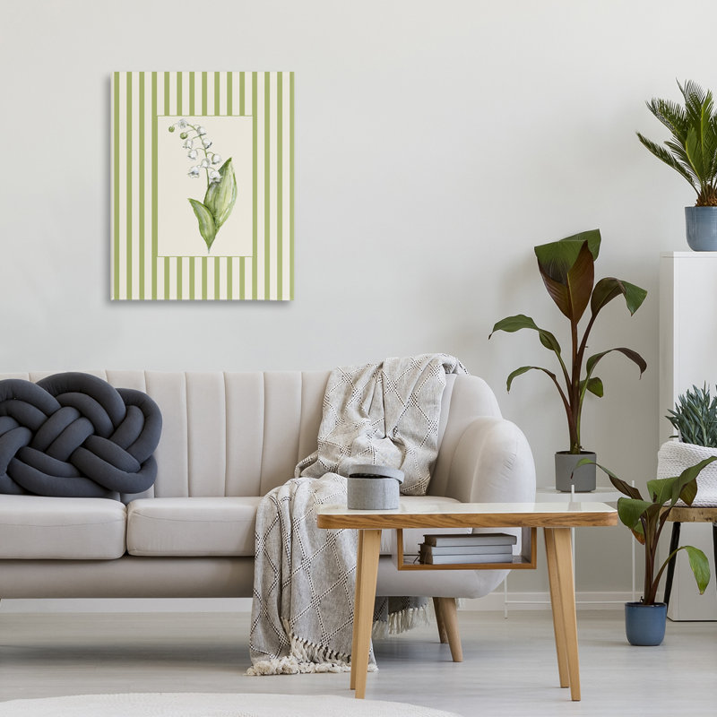 Toile rayée «Lily Of The Valley», design par Lisa Wehmeyer, H 20 po x l 16 po