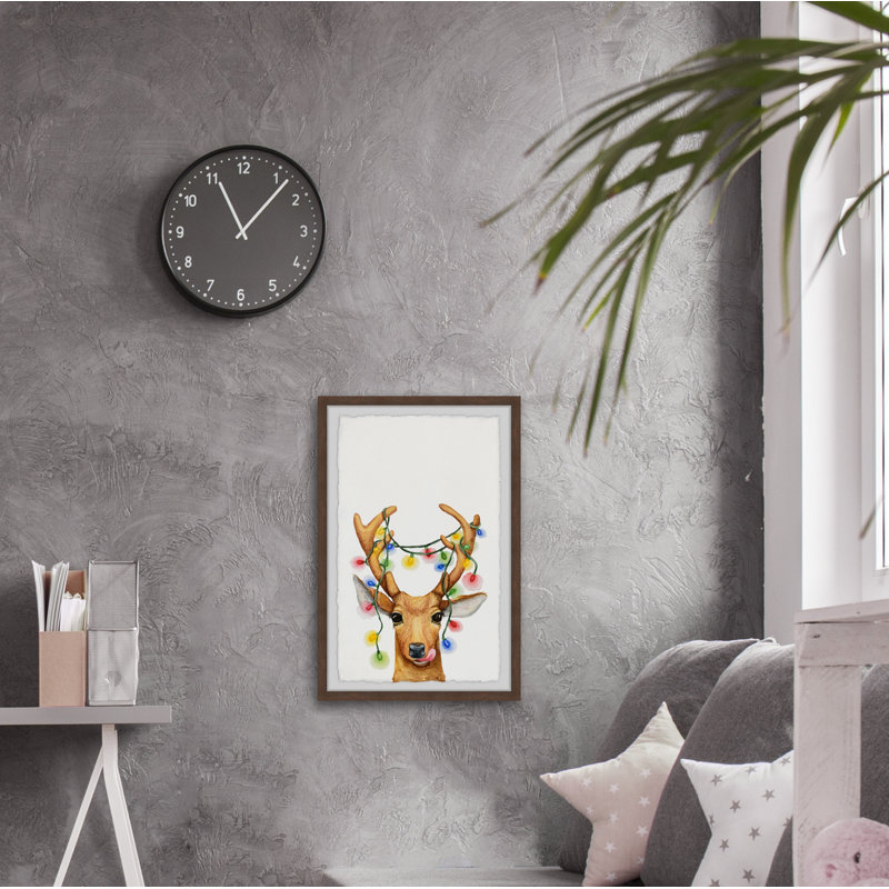 Antler Décor - Single Picture Frame Painting, 61cm H x 41cm W x 3.81cm D