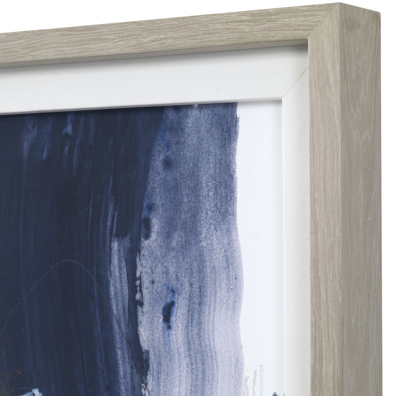 Large Abstract Print with Natural Pine Frame