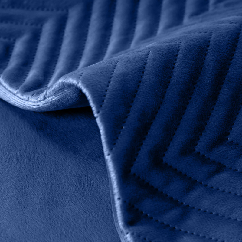 Embossed Quilted Pattern Velvet Cushion Cover (Set of 4), Navy
