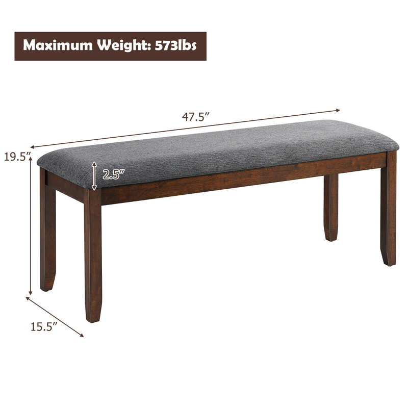 Caeron Linen Blend Upholstered Bench