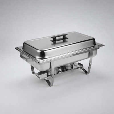 Stainless Steel Buffet Catering Dish Set for Home and Outdoor, 9QT Capacity with 5 Accessories, Easy to Use and Clean