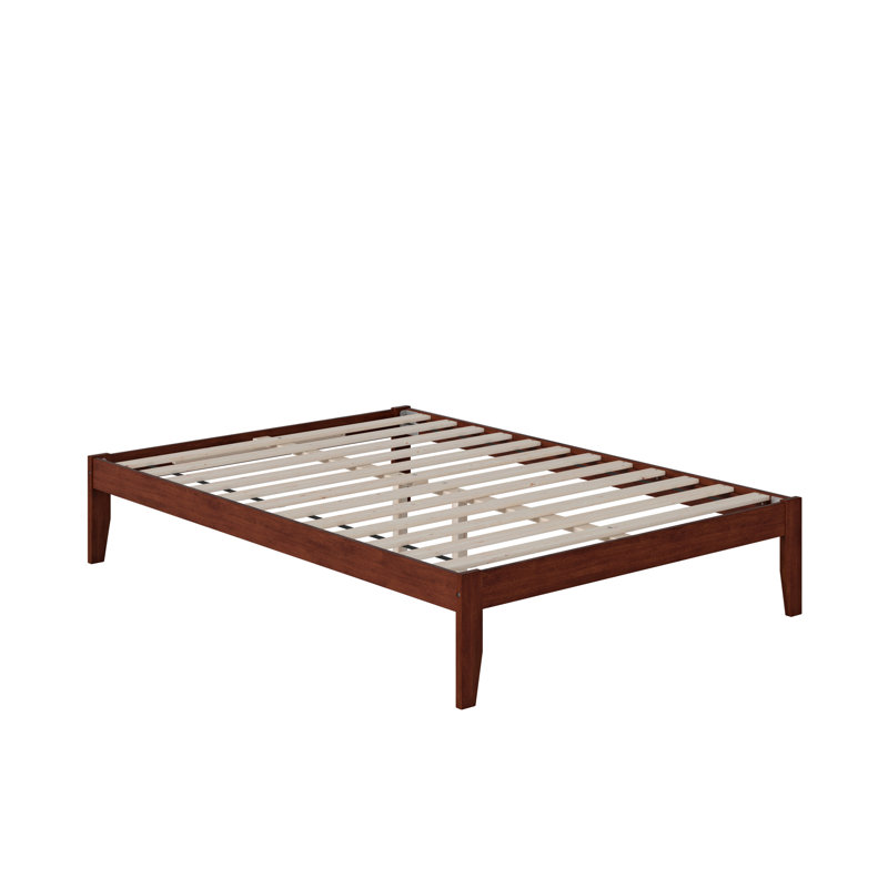 Javaunte Solid Wood Platform Standard Bed, Full, Walnut