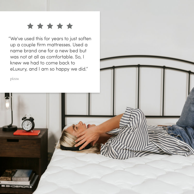 Luxurious White Queen Size Pillowtop Mattress Pad
