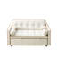 Lit escamotable 55,5 po, canapé 2 places, coussins réglables et lombaires, poches latérales, velours moderne pour salon de bureau, conception beige,-121047816