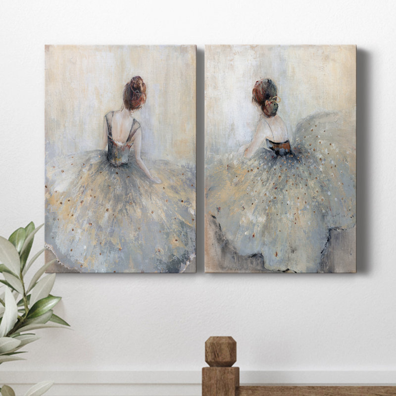 Beautiful Contemplation - ensemble de 2 peintures, H 18 po x l 24 po x P 1 po, Toile tendue