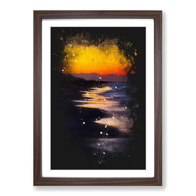 'Beauty of the Beach' - Picture Frame Graphic Art Print, 63cm H x 45cm W x 2cm D, Walnut Framed