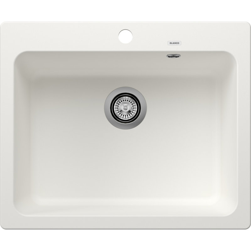 Naya Single Bowl Inset Kitchen Sink, White
