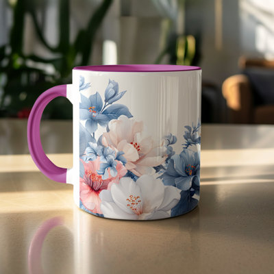 Handmade Ceramic Porcelain Coffee Mug Teacup and Saucer