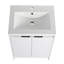 Meuble-lavabo autoportant de 48 po avec lavabo en résine et 2 armoires de rangement, portes à fermeture douce