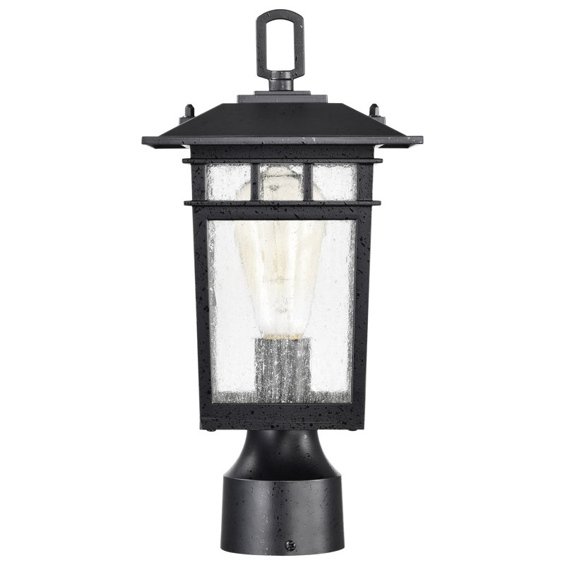Tête de lanterne câblée 1 lumière, Noir texturé, H 13,78 po x l 7,11 po x P 7,11 po