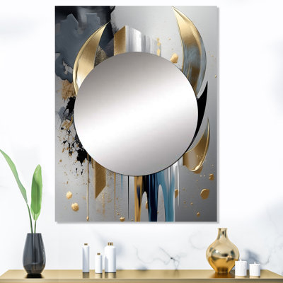 Bodington, formes abstraites et lignes I - miroir en marbre, miroir mural décoratif moderne, impression d'art en métal