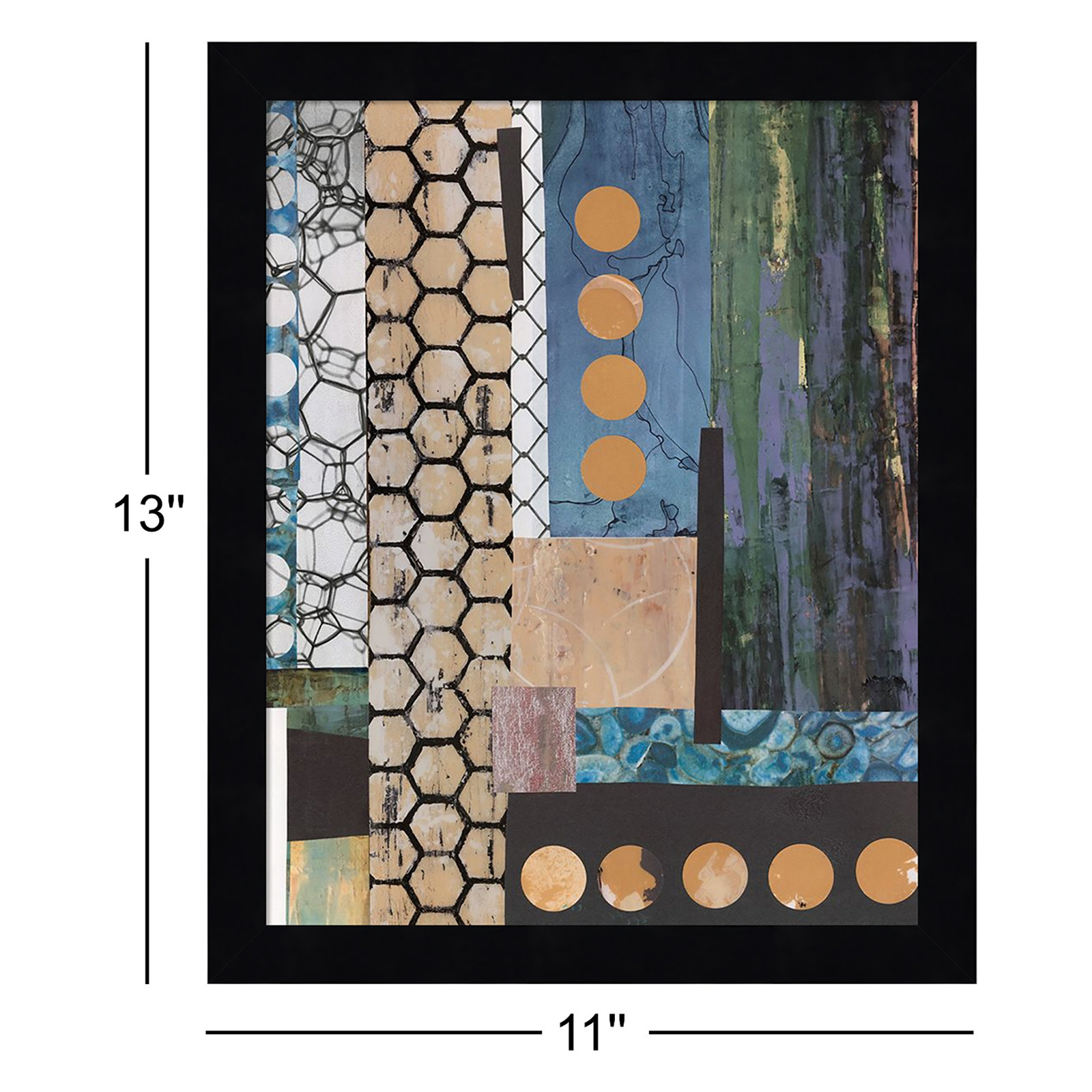Mashup II by Maurin Wood Framed Wall Art Print, Black, 13" H x 11" W