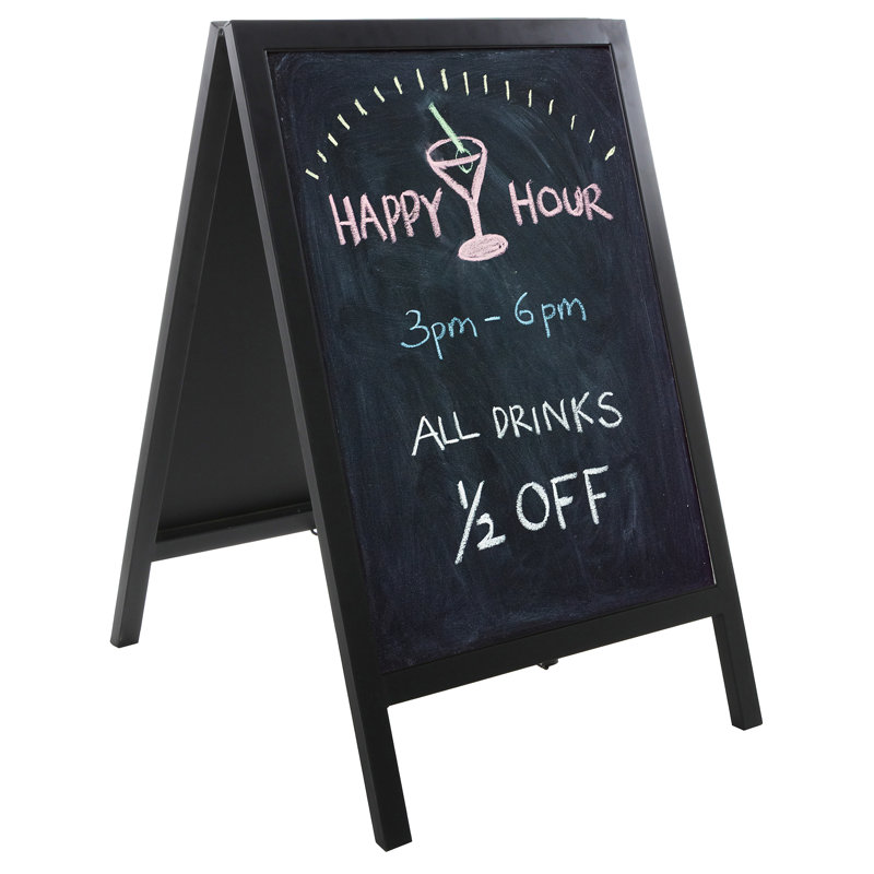 Free Standing A-Frame Metal Chalkboard