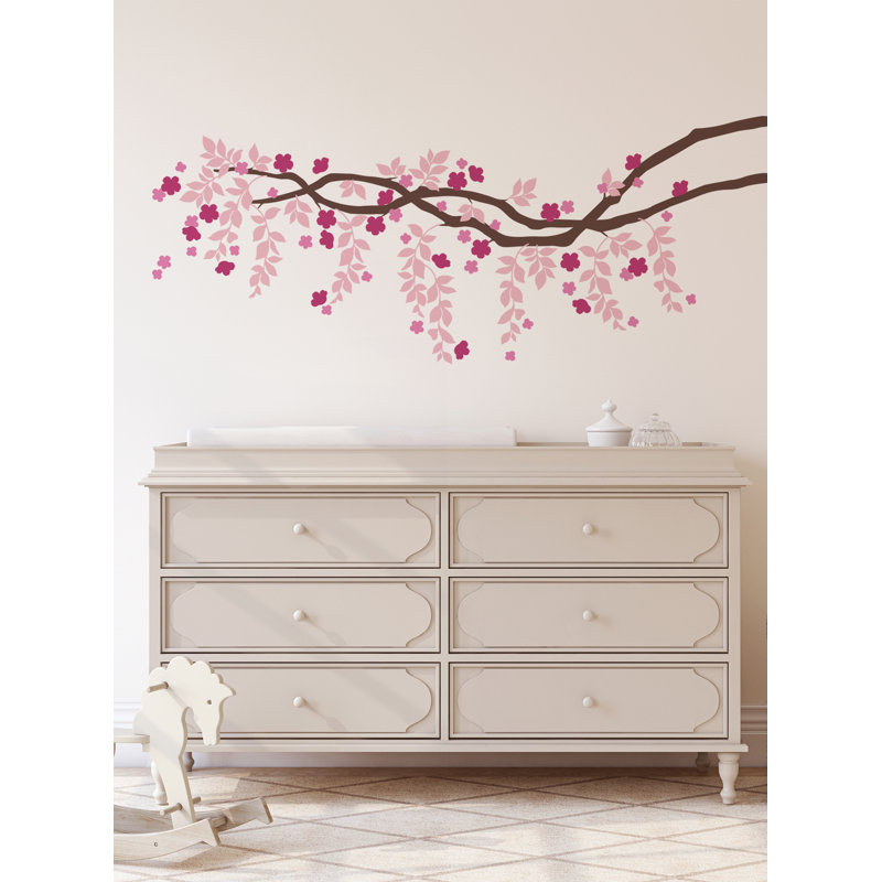 Décalcomanie murale vignes Cherry Blossom, H 5 po x l 5 po x P 1 po, Rose