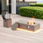 48" Propane Gas Fire Pit Table 50,000 Btu With Golden Light And Tank Storage Table