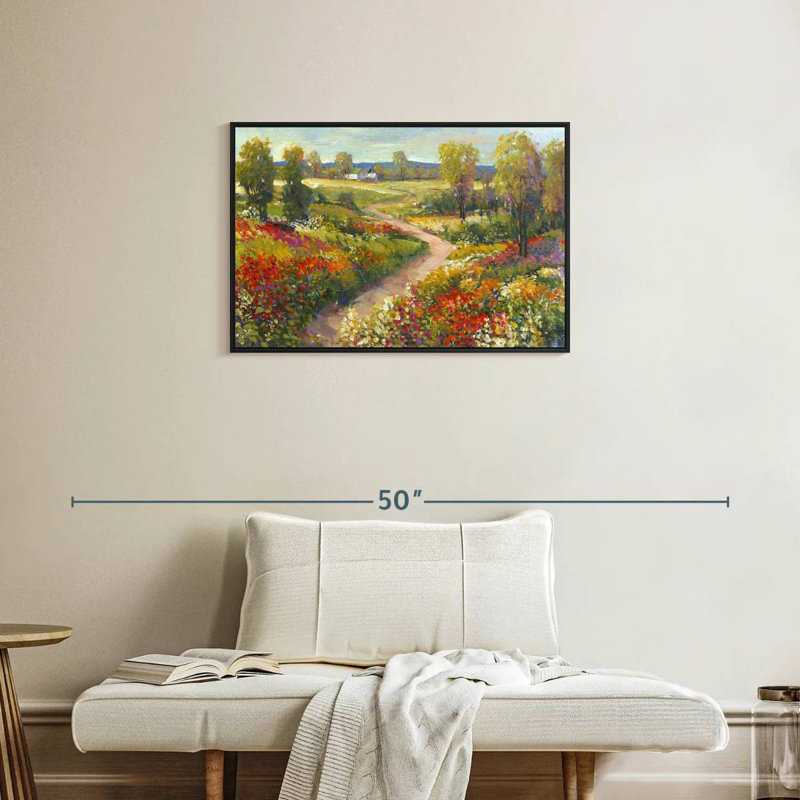 Promenade matinale II, Cadre flottant noir, 31 po x 21 po