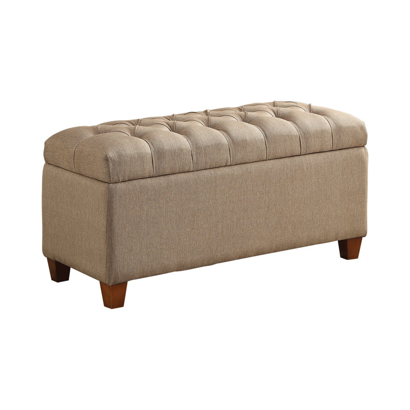 Banc de rangement rembourré Waucoma, Taupe