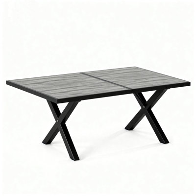 Table de salle à manger d'extérieur 63 po en aluminium 63 po pour 6 personnes