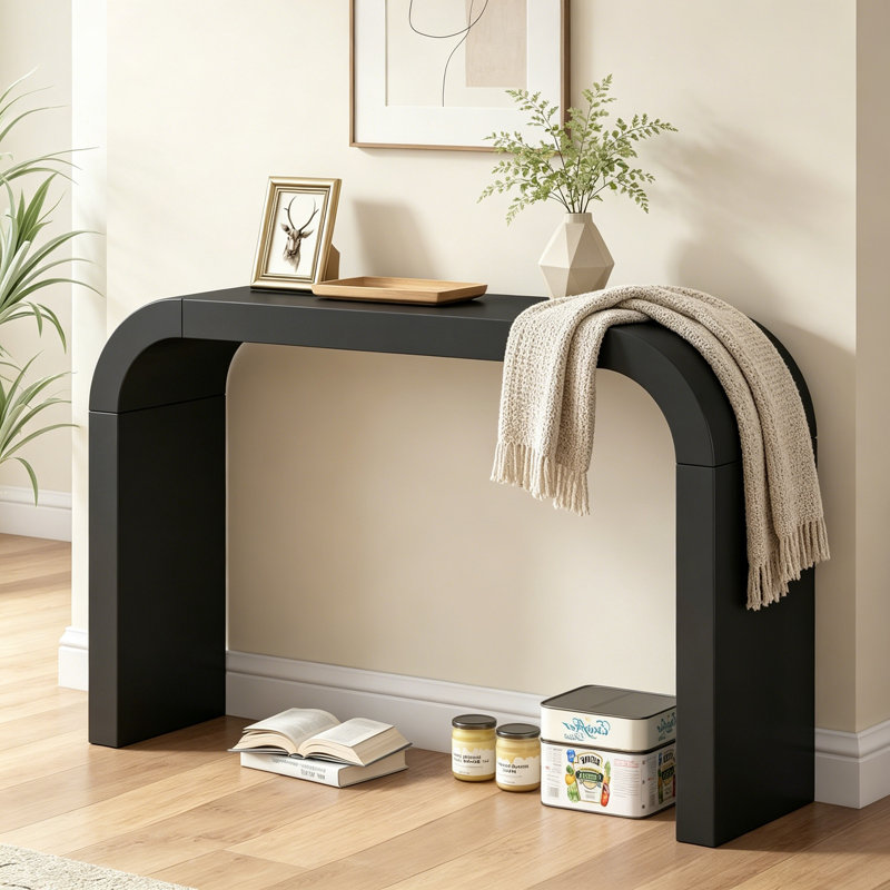 Console moderne avec pieds robustes, Black