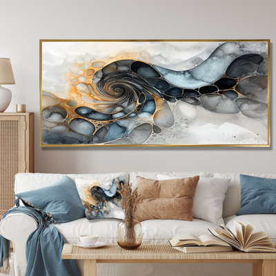 Art mural sur toile abstrait noir et blanc Nyellie - réalisme abstrait