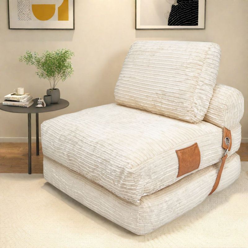 Canapés-lits compressibles, lit d'appoint 3 en 1 en velours côtelé, mobilier compact et moderne pour la maison
