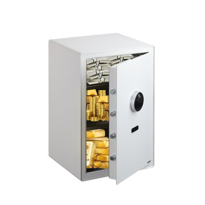 Fingerprint Lock Safe With Removable Shelves, Fireproof Bag & Alarm – Durable 48.75mm Steel Safe For Home & Office