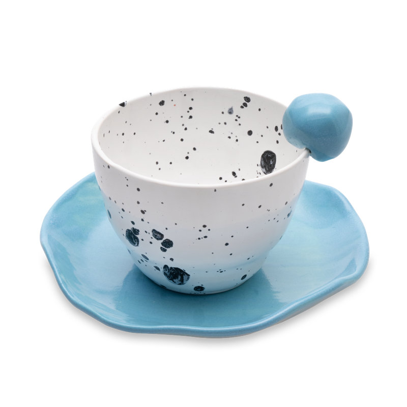 Krystalyn Handmade Ceramic Cup, Blue