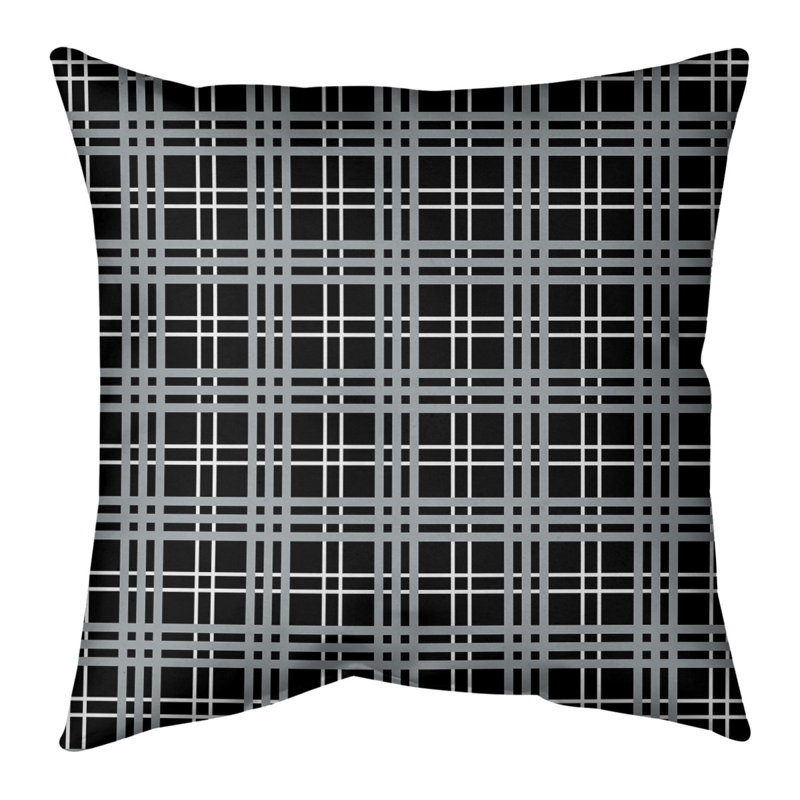 Coussin Los Angeles, 14 po x 14 po, Housse de coussin seulement - sans coussin, Oakland noir 
