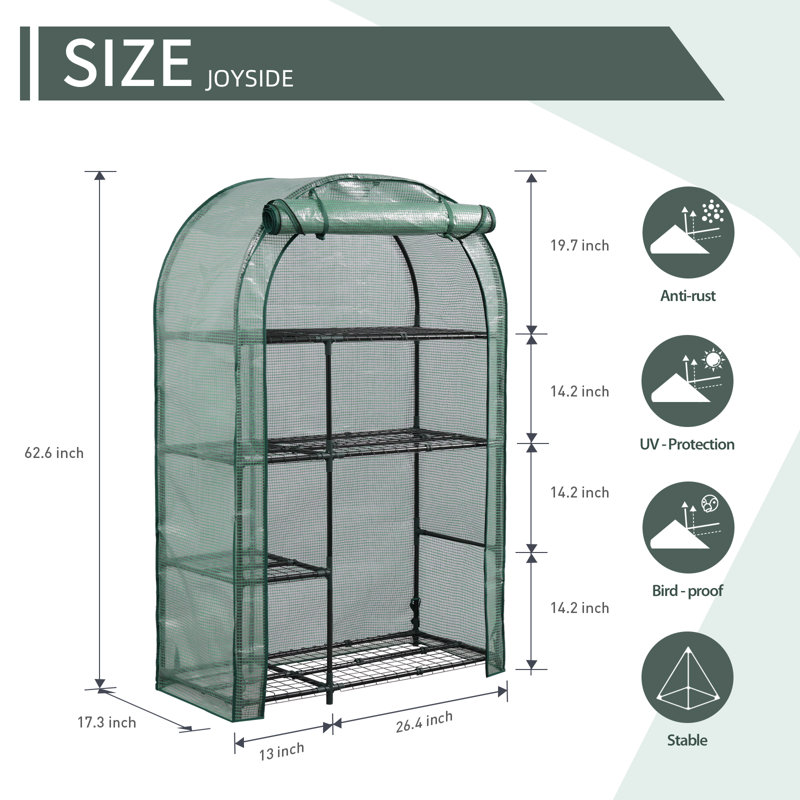 39.4" W X 17.3" D Growing Rack, Dark Green