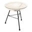 Table d'appoint moderne avec structure stable - blanc, verre trempé, 18,08 po x 18,08 po x 18,47 po, assemblage requis, plateforme en verre avec pieds en fer