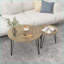 Ensemble de 2 tables basses gigognes ronds peu encombrantes, plateau en MDF brun Cadre en métal pour petits espaces-144986220