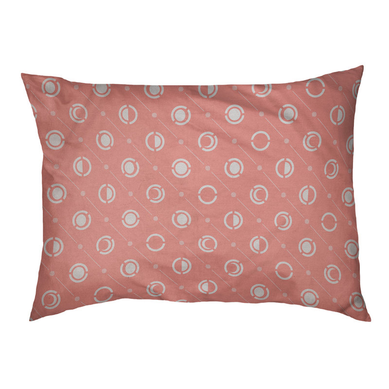 Coussin intérieur pour chien moon phases Chenault, Petit (l 28 po x P 6 po x H 18 po), Rouge clair / blanc
